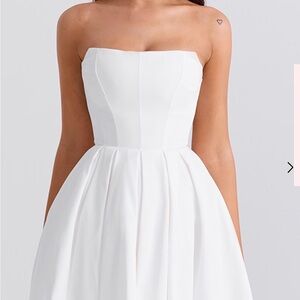 Elegant Strapless White Dress